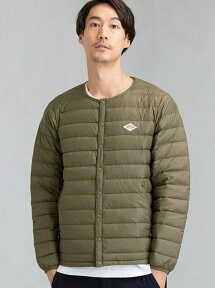 UNITED ARROWS green label relaxing [ ダントン ] DANTON クルーネック インナー ダウン ジャケット ユナイテッドアローズ グリーンレーベルリラクシング コート/ジャケット ダウンジャケット カーキ ブラック【送料無料】