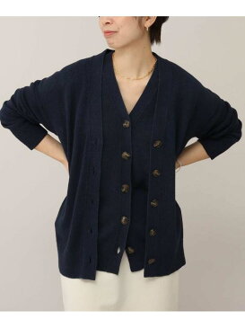 【SALE/60%OFF】UNTITLED 【otona MUSE掲載】バンブーリネンヘンプ バックスリットカーディガン【洗える】 アンタイトル ニット カーディガン グリーン ブラウン ネイビー【送料無料】