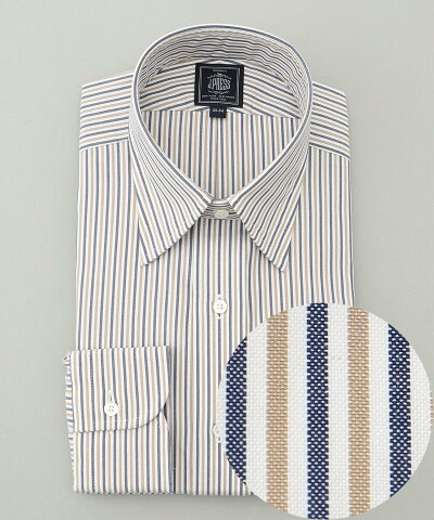 Alternate Stripe Point Collar Dress Shirt HDOVNS0201: Beige Alternate Stripe Point Collar Dress Shirt HDOVNS0201: Beige