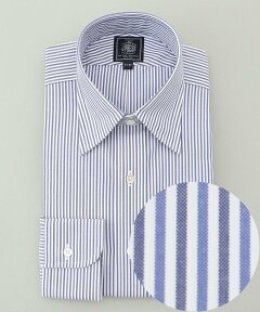 Alternate Stripe Point Collar Dress Shirt HDOVNS0201: Blue Alternate Stripe Point Collar Dress Shirt HDOVNS0201: Blue