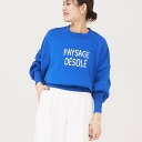 【SALE/30%OFF】Rouge vif la cle ロゴニットショートPO ルージュ・ヴィフ ラクレ トップス ニット ブルー ホワイト【送料無料】