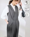 【SALE/31%OFF】ROPE' PICNIC 【UVカット・接触冷感】イージーケアオールインワン ロペピクニック オールインワン・オーバーオール オールインワン・つなぎ ベージュ グレー【送料無料】