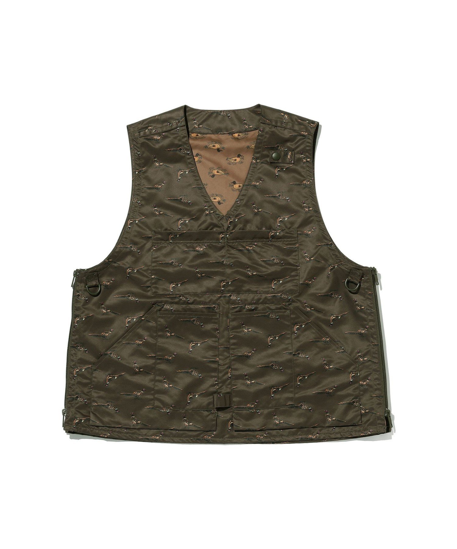 【SALE／50%OFF】BEAMS PLUS Adventure Vest Polyester Animal Print ビームス アウトレット トップス ..