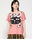 Pebbly YoソックスTシャツ ペブリー トップス カットソー・Tシャツ ピンク ブラック ホワイト【送料無料】