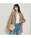 qualite 【セットアップ対応】TWツイルチェックテーラードJK【予約】 カリテ ジャケット・アウター テーラードジャケット・ブレザー ベージュ【送料無料】
