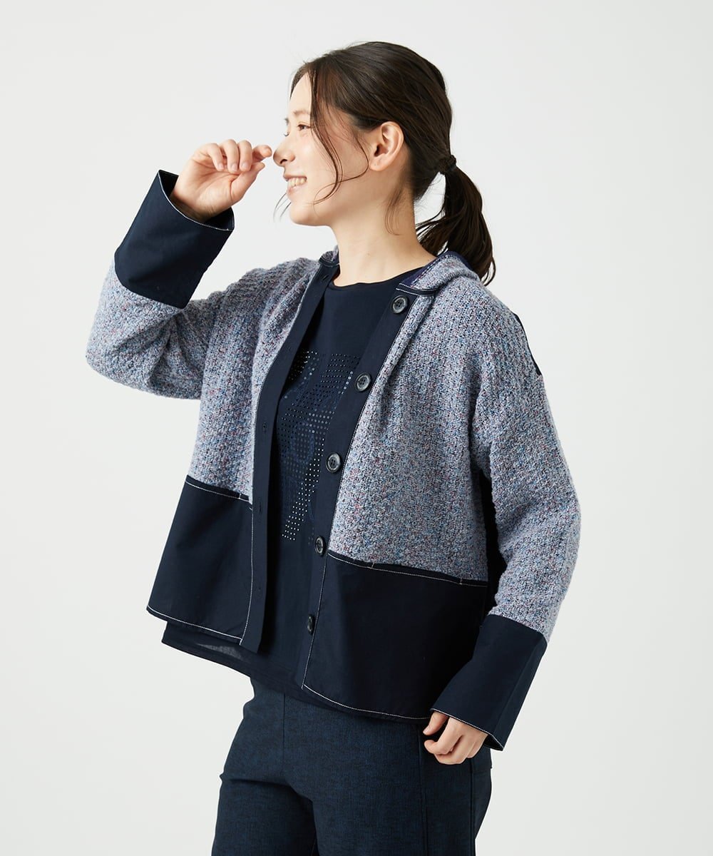GIANNI LO GIUDICE 綿麻ニットジャケット ジャンニロジュディーチェ スーツ・フォーマル スーツジャケット グリーン ブルー【送料無料】