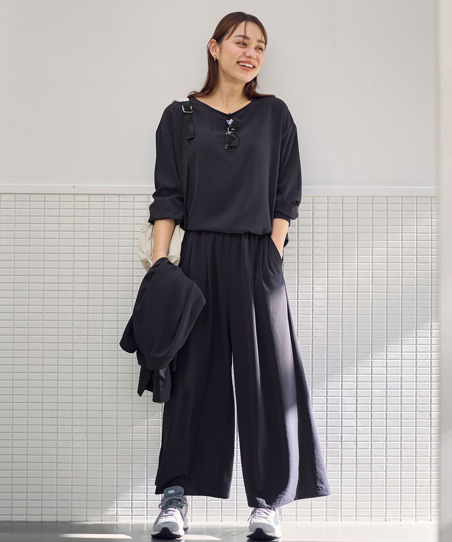 【SALE／50%OFF】ANY 涼やかDRYイージーパンツ(セットアップ着用可) エニィ パンツ その他のパンツ ブラウン ベージュ