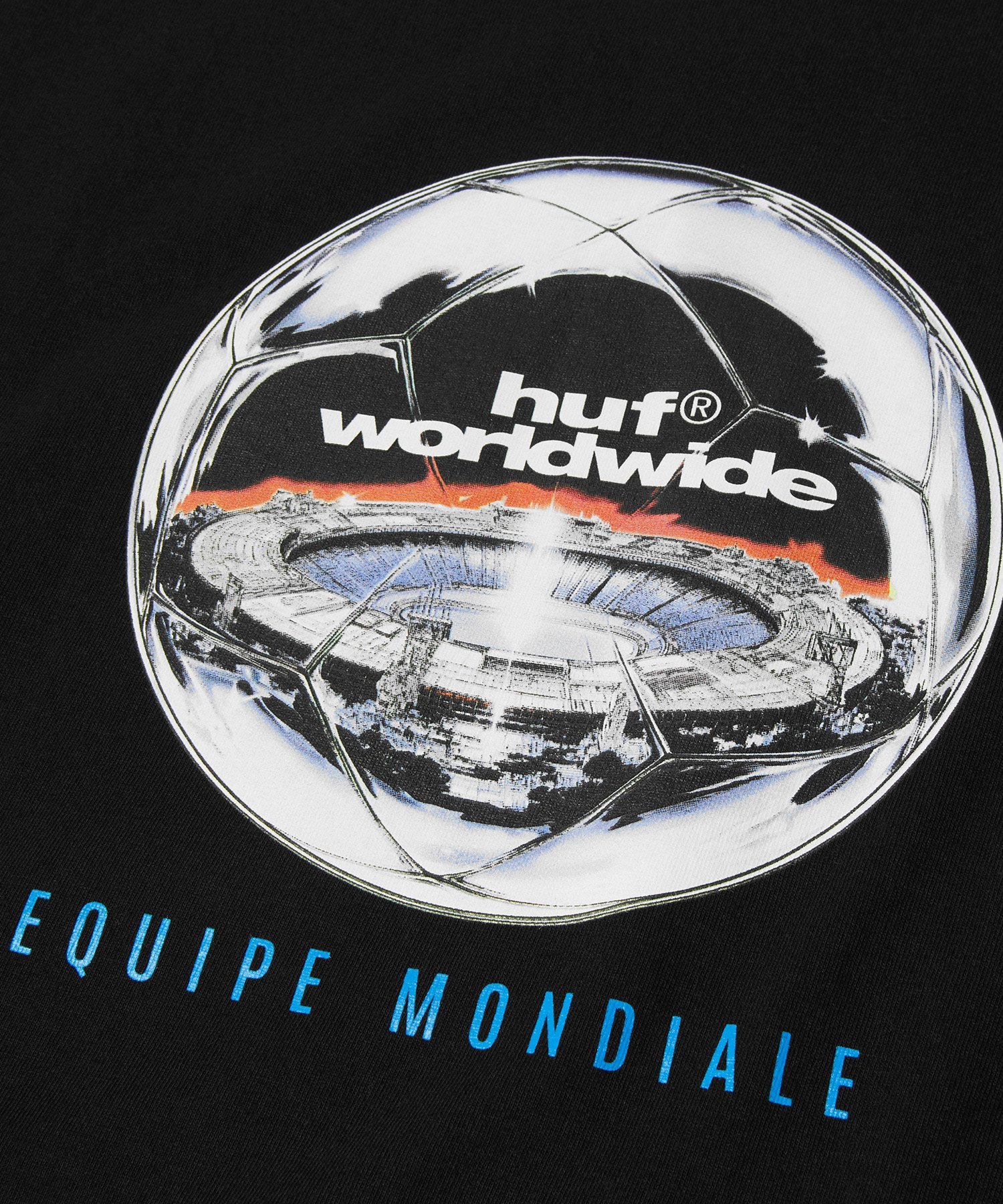 SOCCER EQUIPE MONDIALE SS TEE / HUF Tシャツ ハフ トップス カットソー・Tシャツ ブラック