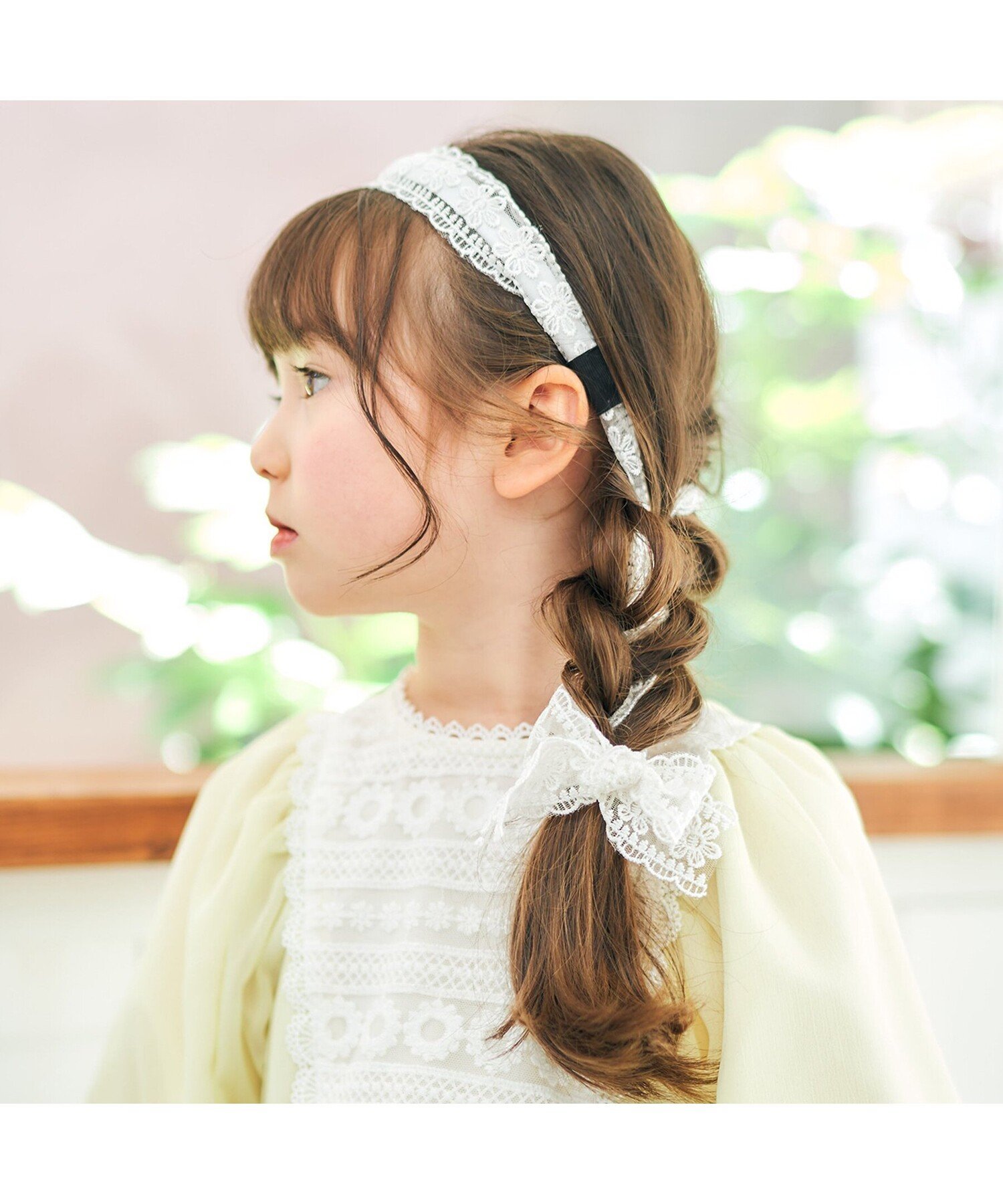 apres les cours 【フォーマル対応】レースカチューシャ_アプレレクールマシェリ エフオーオンラインストア ヘアアクセサリー カチューシャ・ヘアバンド ホワイトのサムネイル