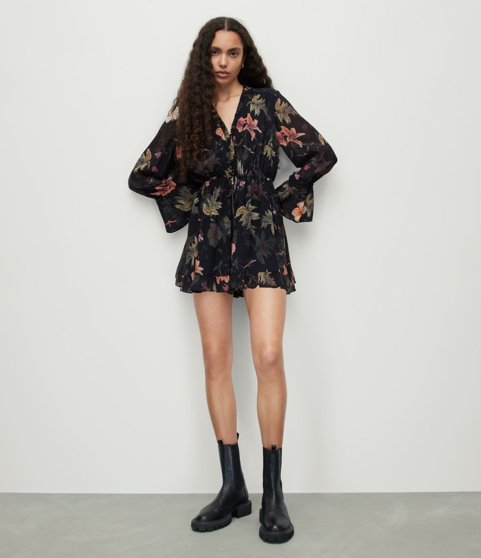 【SALE/50%OFF】ALLSAINTS (W)DARIA VIVIANA PLAYSU オールセインツ オールインワン・オーバーオール その他のオールインワン・オーバーオール ブラック【送料無料】