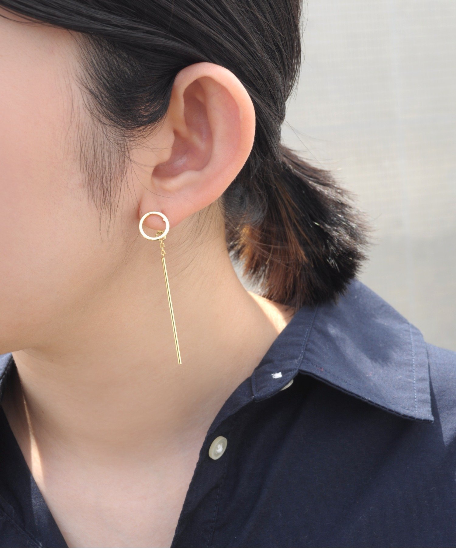 KU-CROISSANT サークル&バーキャッチ ピアス クークロワッサン アクセサリー・腕時計 ピアス ゴールド ..