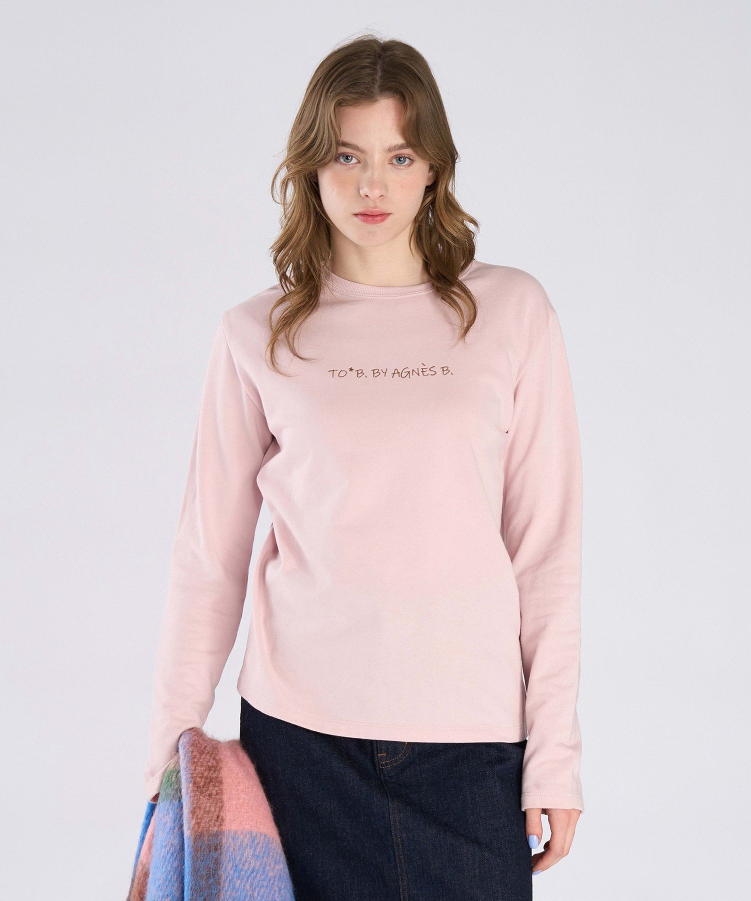 . エンブロゴロングTシャツ アニエスベー トップス カットソー・Tシャツ ピンク