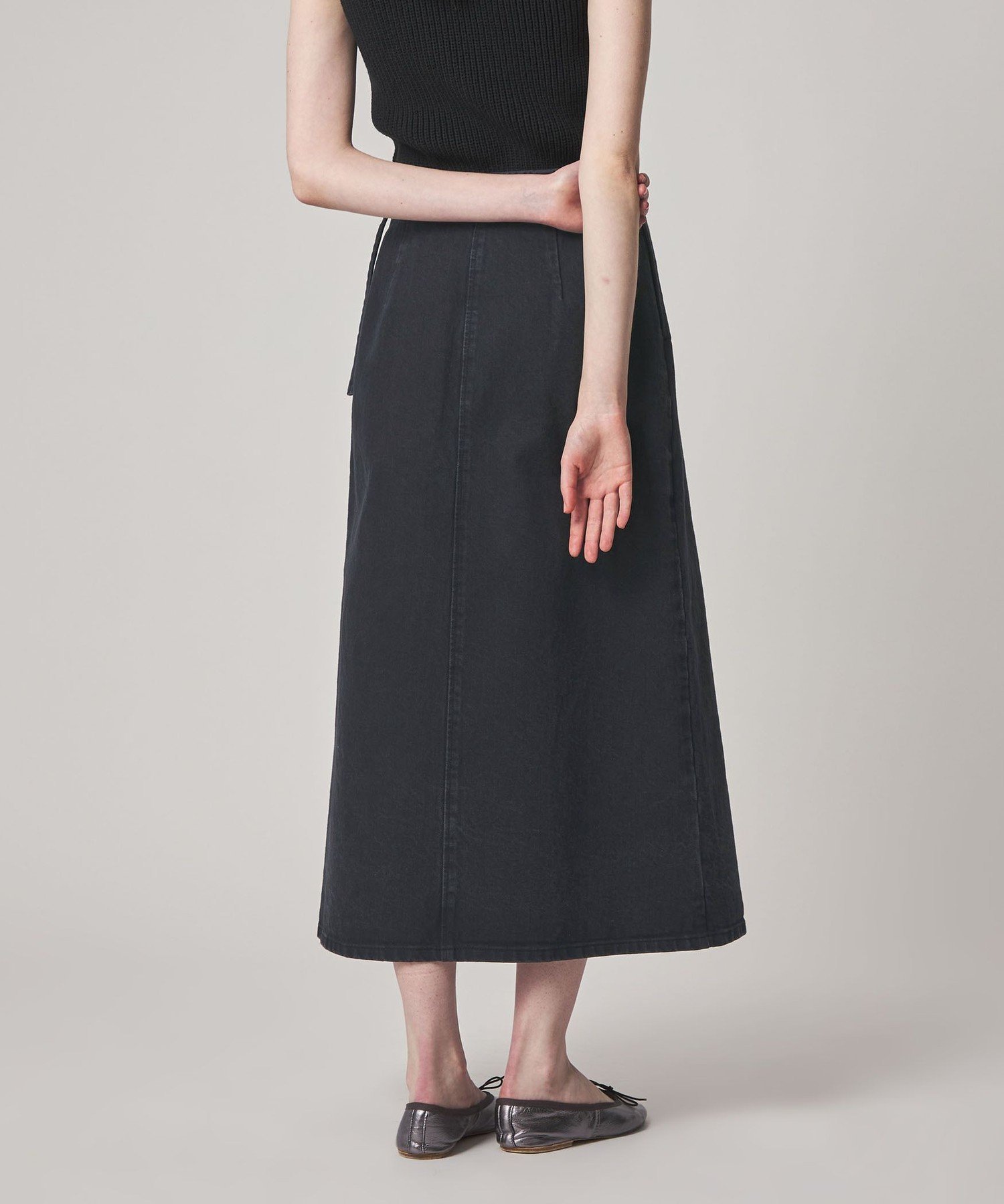 Steven Alan ＜Steven Alan＞コットン ラップ デニムスカート ビューティー＆ユース ユナイテッドアローズ スカート その他のスカート ホワイト ブラック
