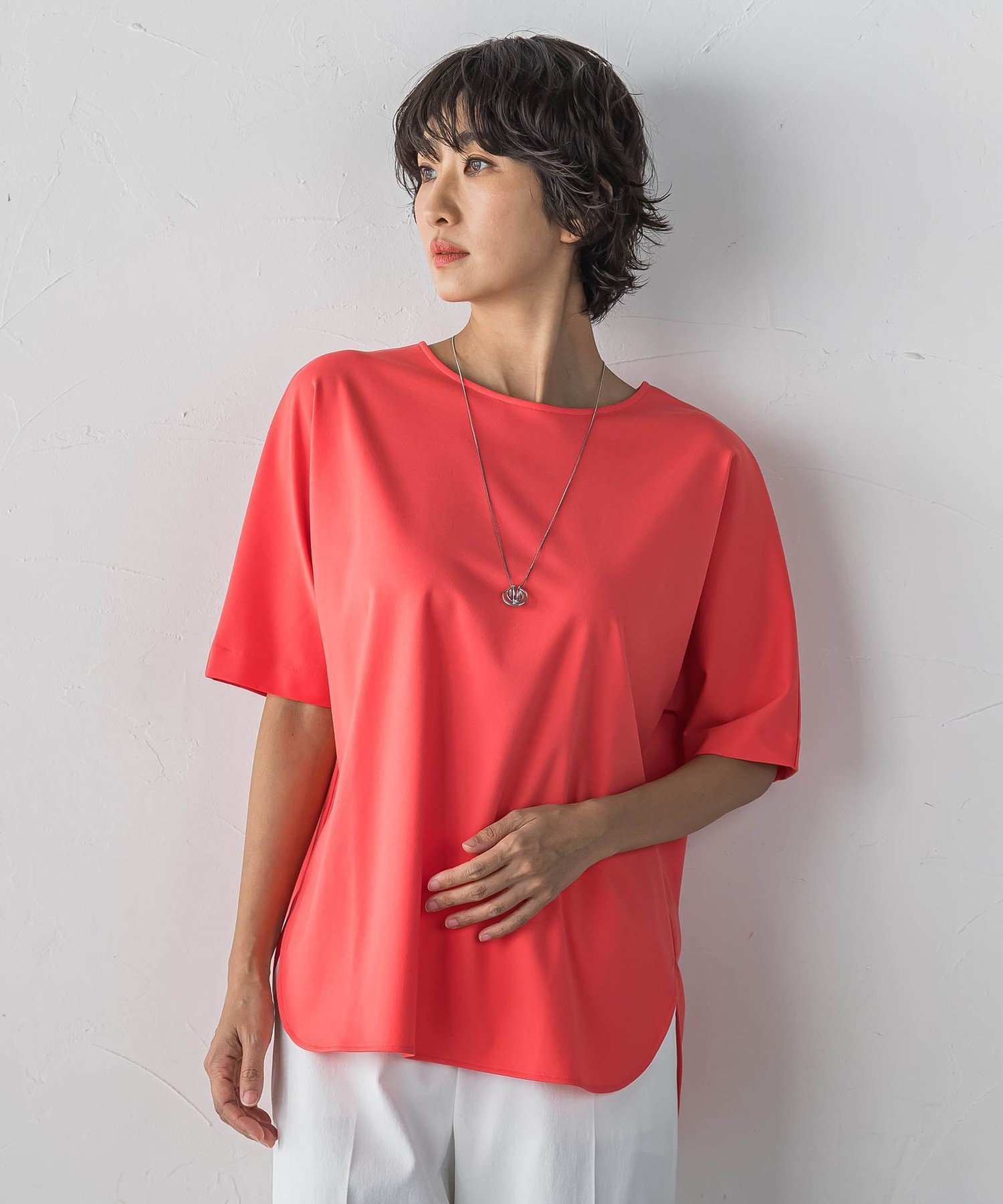 la.f... パーフェクトベアスムースカットソー ラ・エフ トップス カットソー・Tシャツ レッド