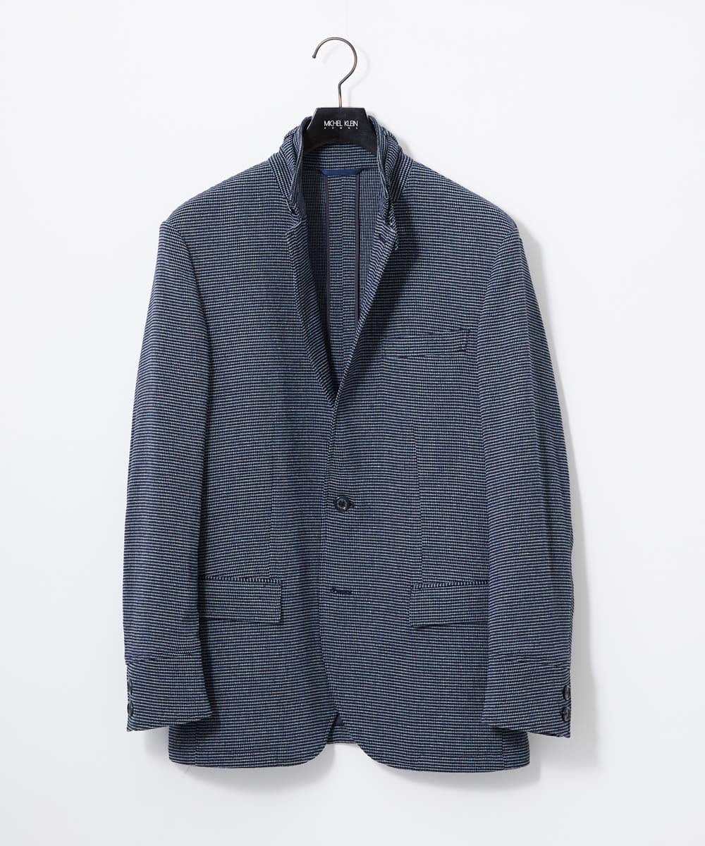 MICHEL KLEIN HOMME スラブメッシュコンバーチブルジャケット ミッシェルクランオム ジャケット・アウター テーラードジャケット・ブレザー ネイビー【送料無料】