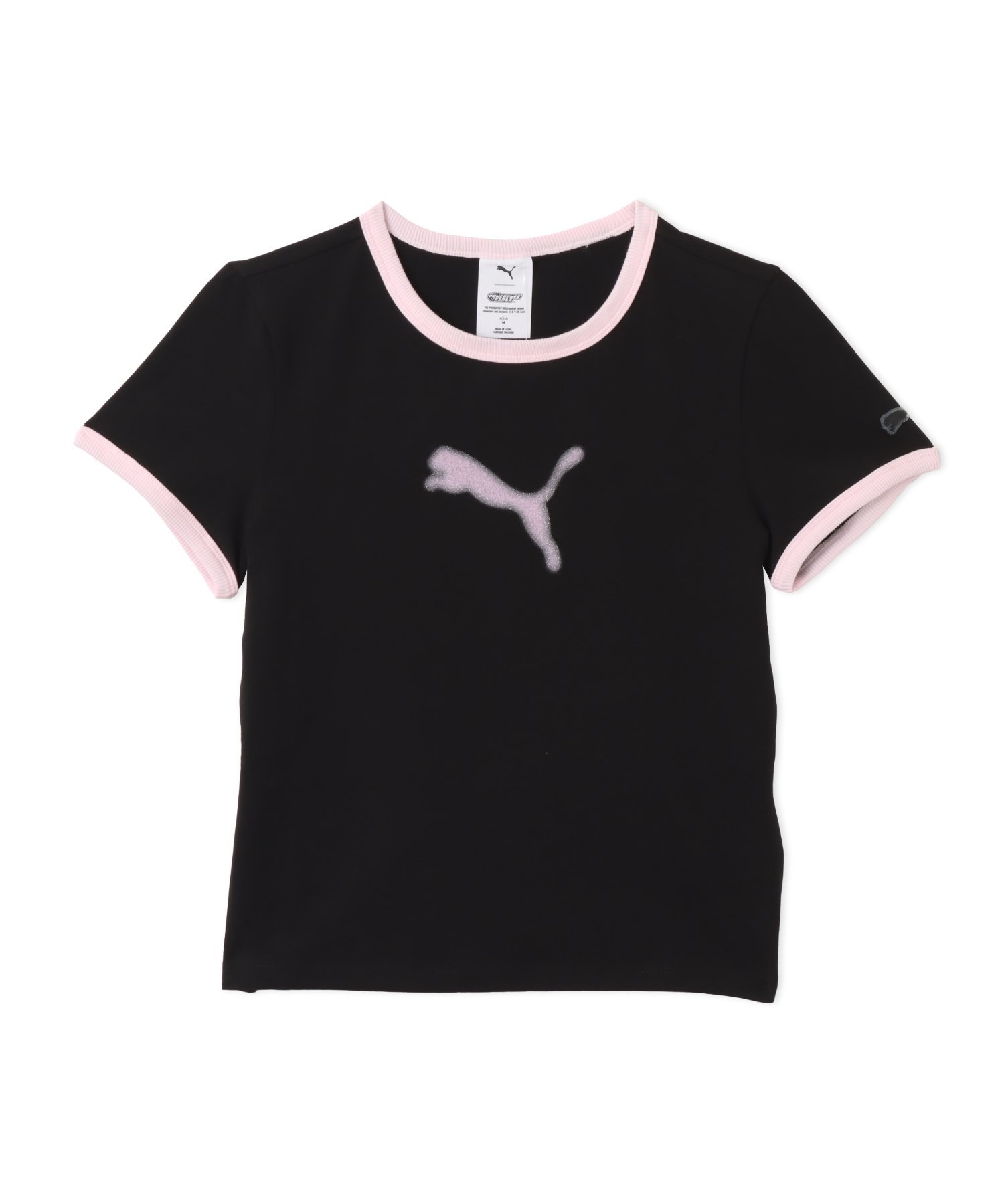PUMA PUMA POWERPUFFGIRLS SS RINGER TEE W PUMA BLACK アトモス トップス カットソー・Tシャツ ブラック【送料無料】