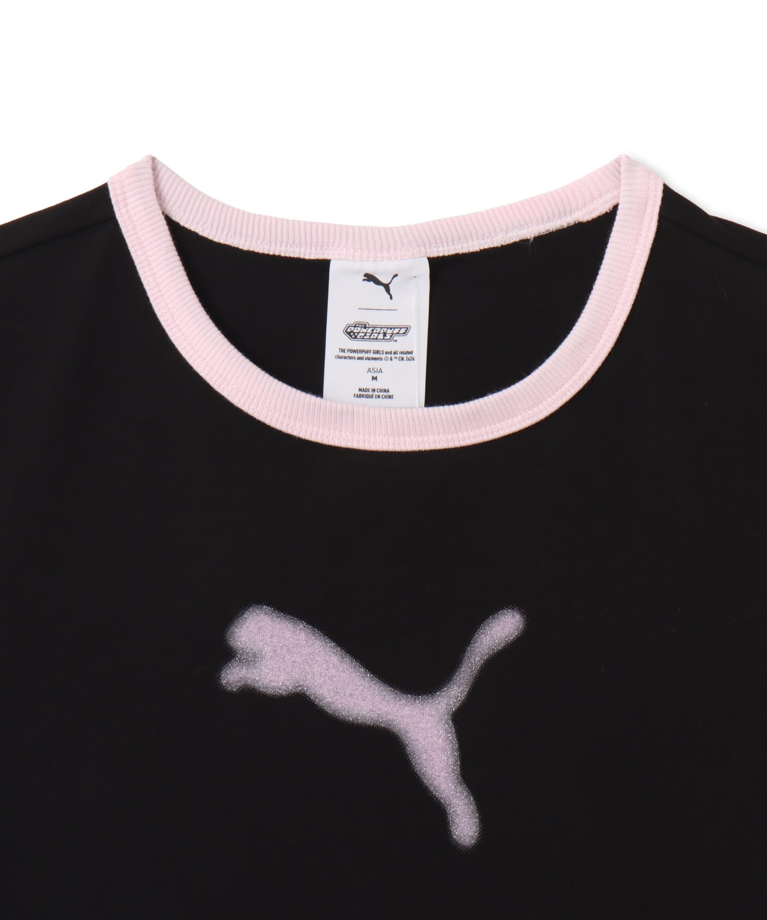 PUMA POWERPUFFGIRLS SS RINGER TEE W PUMA BLACK アトモス トップス カットソー・Tシャツ ブラック
