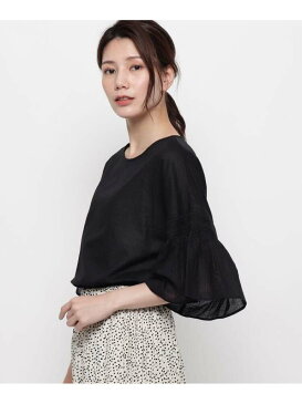 【SALE/30%OFF】smart pink 【テレワーク/手洗い可】刺しゅう7分袖ベルスリーブブラウス ワールドオンラインストアセレクト シャツ/ブラウス シャツ/ブラウスその他 ホワイト シルバー ブラック イエロー ブルー【送料無料】