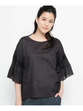 【SALE/30%OFF】smart pink 【テレワーク/手洗い可】刺しゅう7分袖ベルスリーブブラウス ワールドオンラインストアセレクト シャツ/ブラウス シャツ/ブラウスその他 ホワイト シルバー ブラック イエロー ブルー【送料無料】