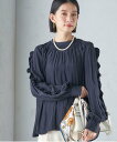 【SALE/50%OFF】SHIPS WOMEN <手洗い可能>割繊 フリル デザイン ブラウス 24SS ◇ シップス トップス シャツ・ブラウス ネイビー ...