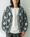 【SALE/70%OFF】Sonny Label ジャガードVネックニットカーディガン サニーレーベル トップス カーディガン グリーン レッド ホワイト