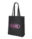 X-girl GLITTER OVAL LOGO CANVAS TOTE BAG トートバッグ X-girl エックスガール バッグ トートバッグ ブラック ホワイト【送料無料】