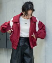 ウィゴー アウター レディース WEGO LADY'S ナイロン切替ショートスタジャン ウィゴー ジャケット・アウター ブルゾン・ジャンパー レッド ブラック【送料無料】