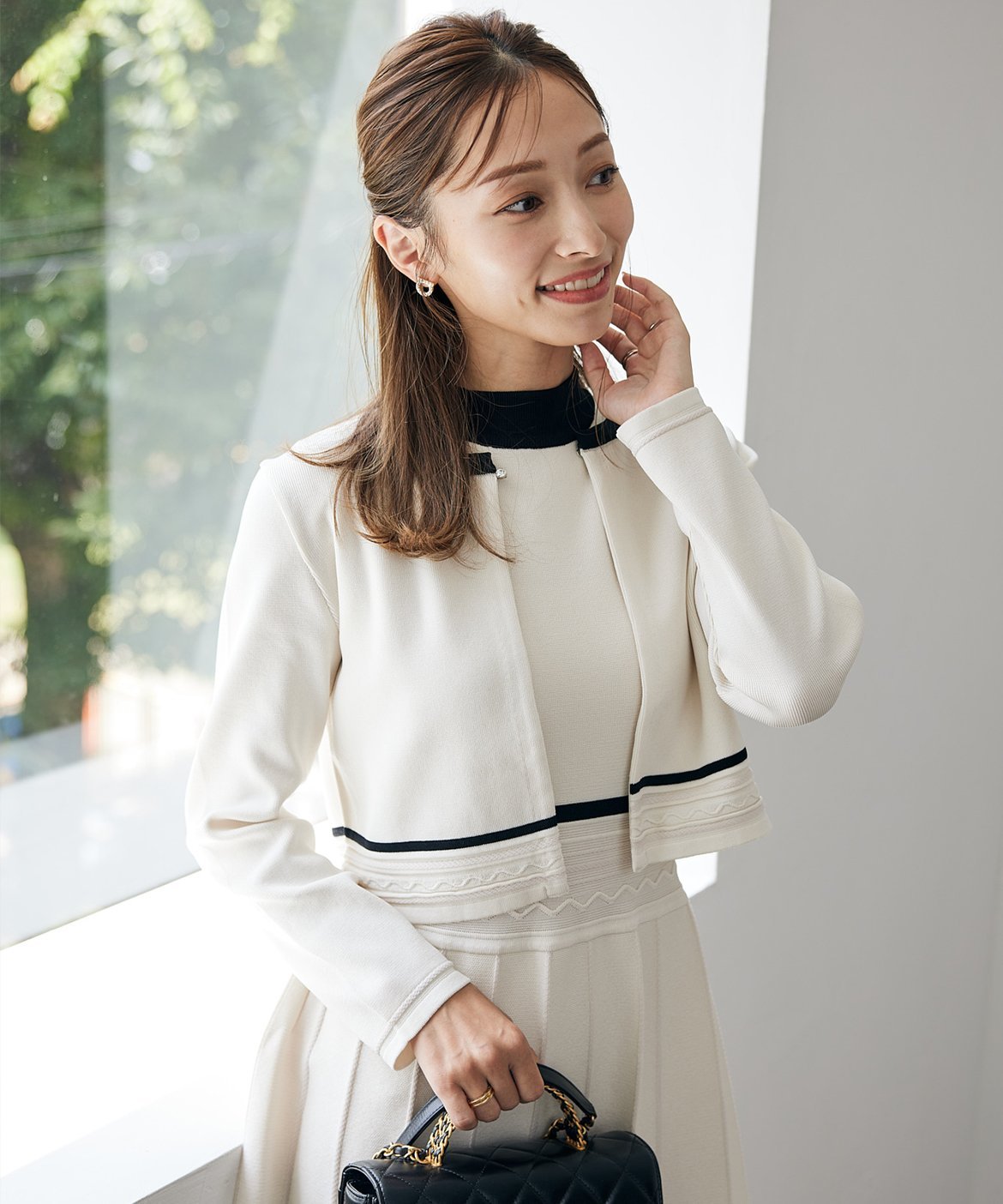 Maglie par ef-de 《M Maglie le cassetto》バイカラーボレロカーディガン マーリエ ル カセット トッ..