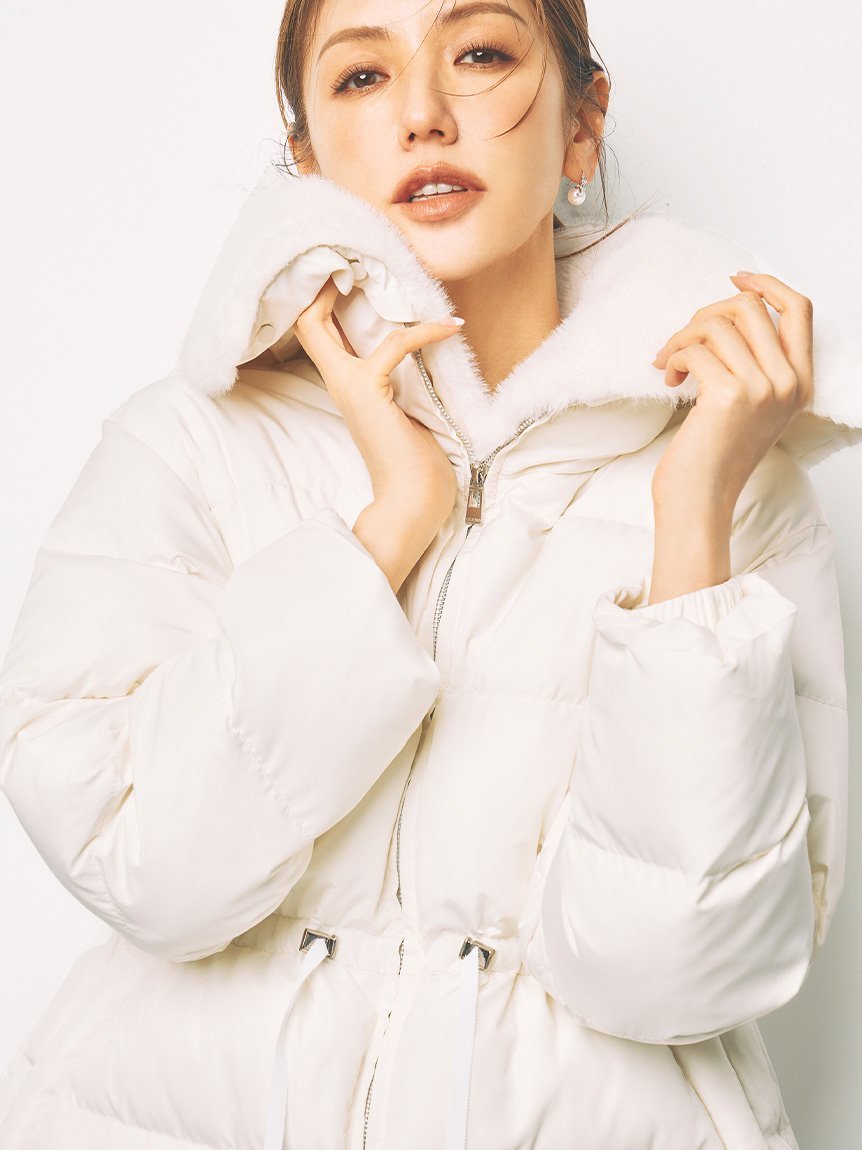 CELFORD ファー衿付き中綿コート セルフォード ジャケット・アウター その他のジャケット・アウター ホワイト ブラック ブラウン【送料無料】のサムネイル