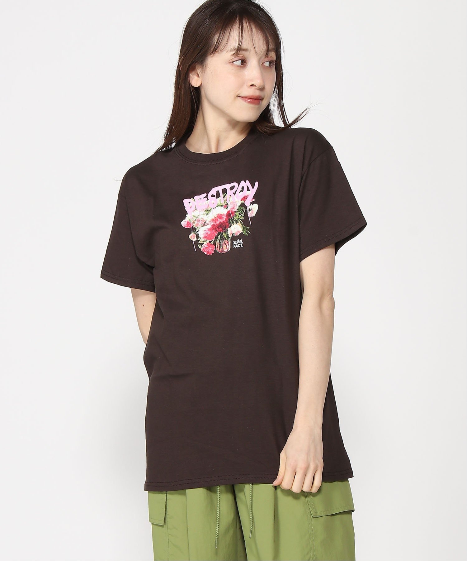 楽天Rakuten Fashion【SALE／40％OFF】X-girl X-Girl x FACT - FLOWER S/S TEE Tシャツ X-girl エックスガール トップス カットソー・Tシャツ ブラウン