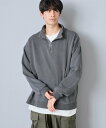 【SALE/50%OFF】LAKOLE ウォッシュドハーフZIP ラコレ トップス スウェット・トレーナー ベージュ グレー ネイビー