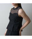 【SALE/30%OFF】Rouge vif la cle 【一部店舗限定】シアーミックスペプラムブラウス ルージュ・ヴィフ ラクレ トップス シャツ・ブラウス ホワイト ブラック【送料無料】