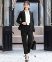Flolia ペプラムジャケット・テーパードパンツセットアップセレモニースーツ【洗える】 ガール スーツ・フォーマル セットアップスーツ ブラック グレー【送料...