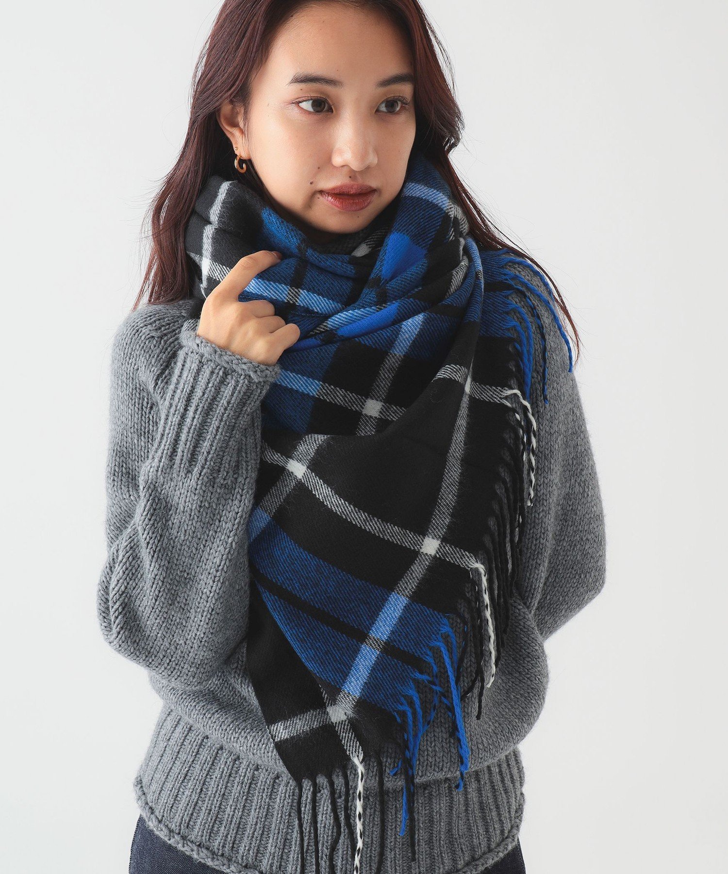 B:MING by BEAMS ウール混チェックストール 25AW ギフト プレゼント クリスマス ホリデー ビーミング ..