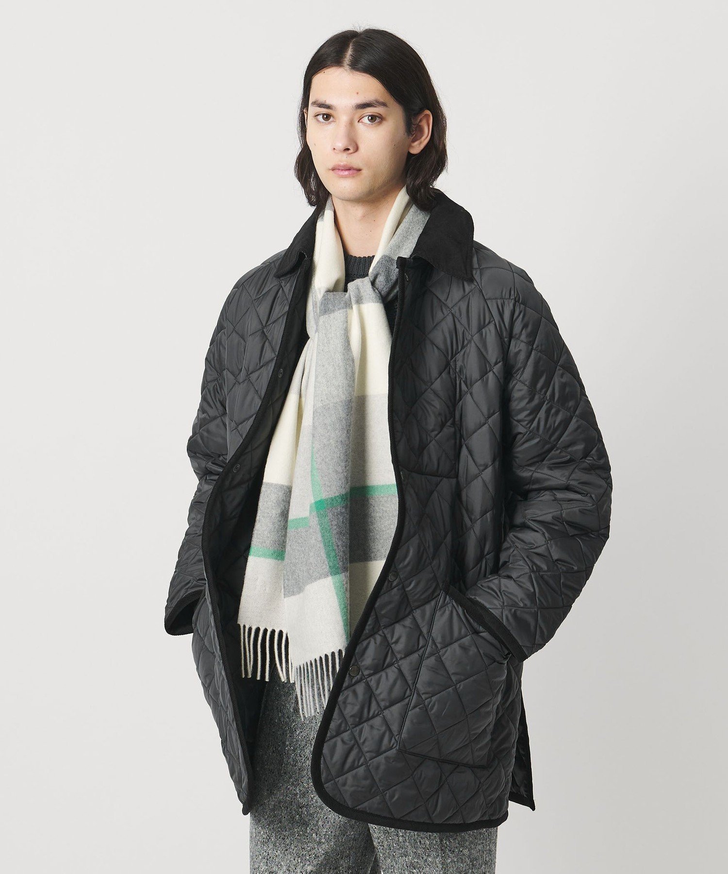 UNITED ARROWS 【別注】＜LAVENHAM＞ ラグラン キルティング ミドルコート ユナイテッドアローズ ジャケット・アウター その他のジャケット・アウター グレー ブラック ブラウン【送料無料】