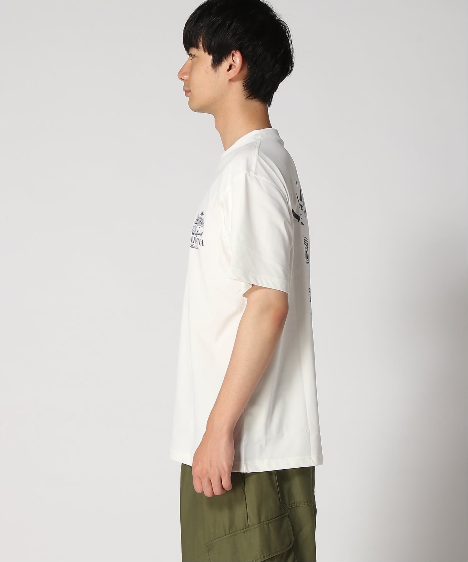 Hula Lani Hawaii Hula Lani Hawaii/(M)DRY天竺プリント S/STEE フララニハワイ トップス カットソー・Tシャツ グレー ホワイト