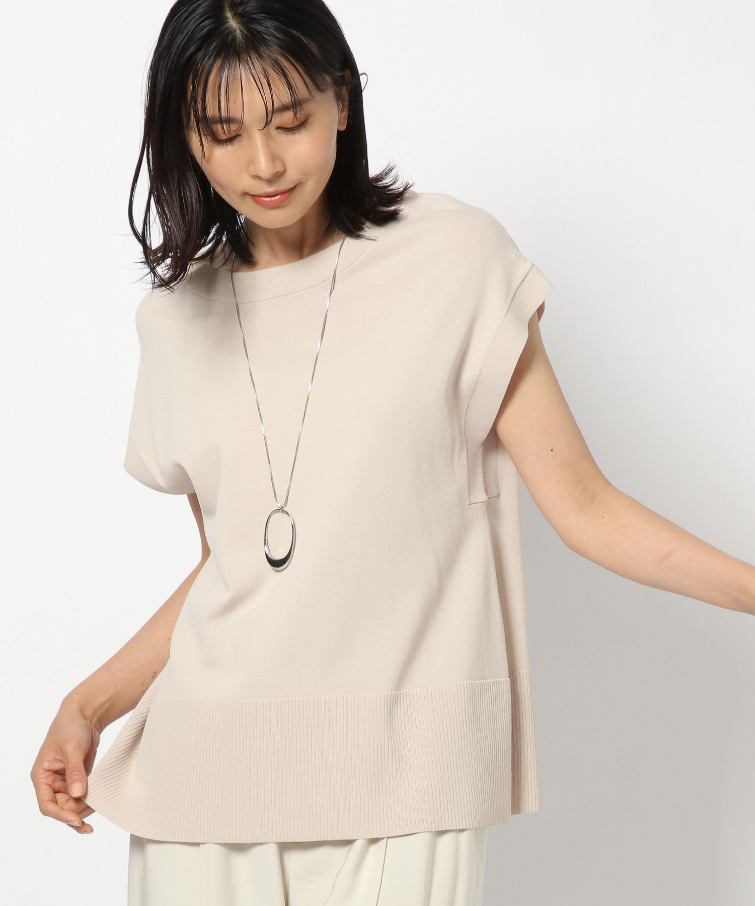 【SALE／50%OFF】BARNYARDSTORM (W)バックスリットKN バンヤードストーム トップス ニット ブルー ブラック ベージュ【送料無料】のサムネイル