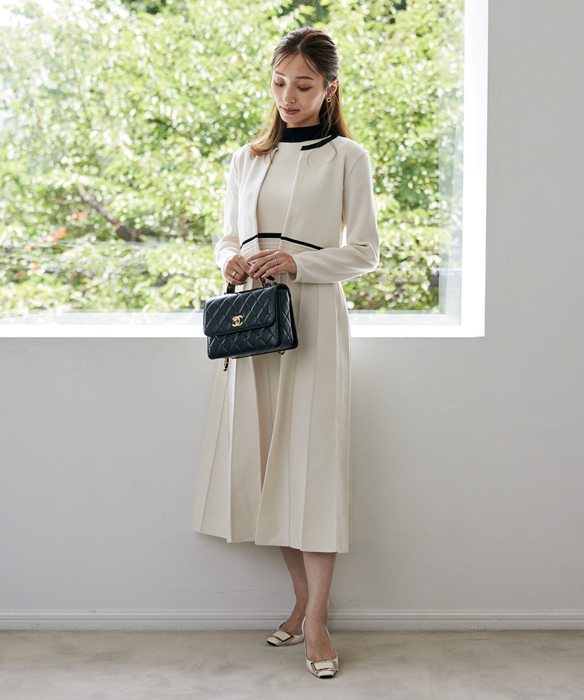 Maglie par ef-de 《M Maglie le cassetto》バイカラーニットワンピース マーリエ ル カセット ワンピ..