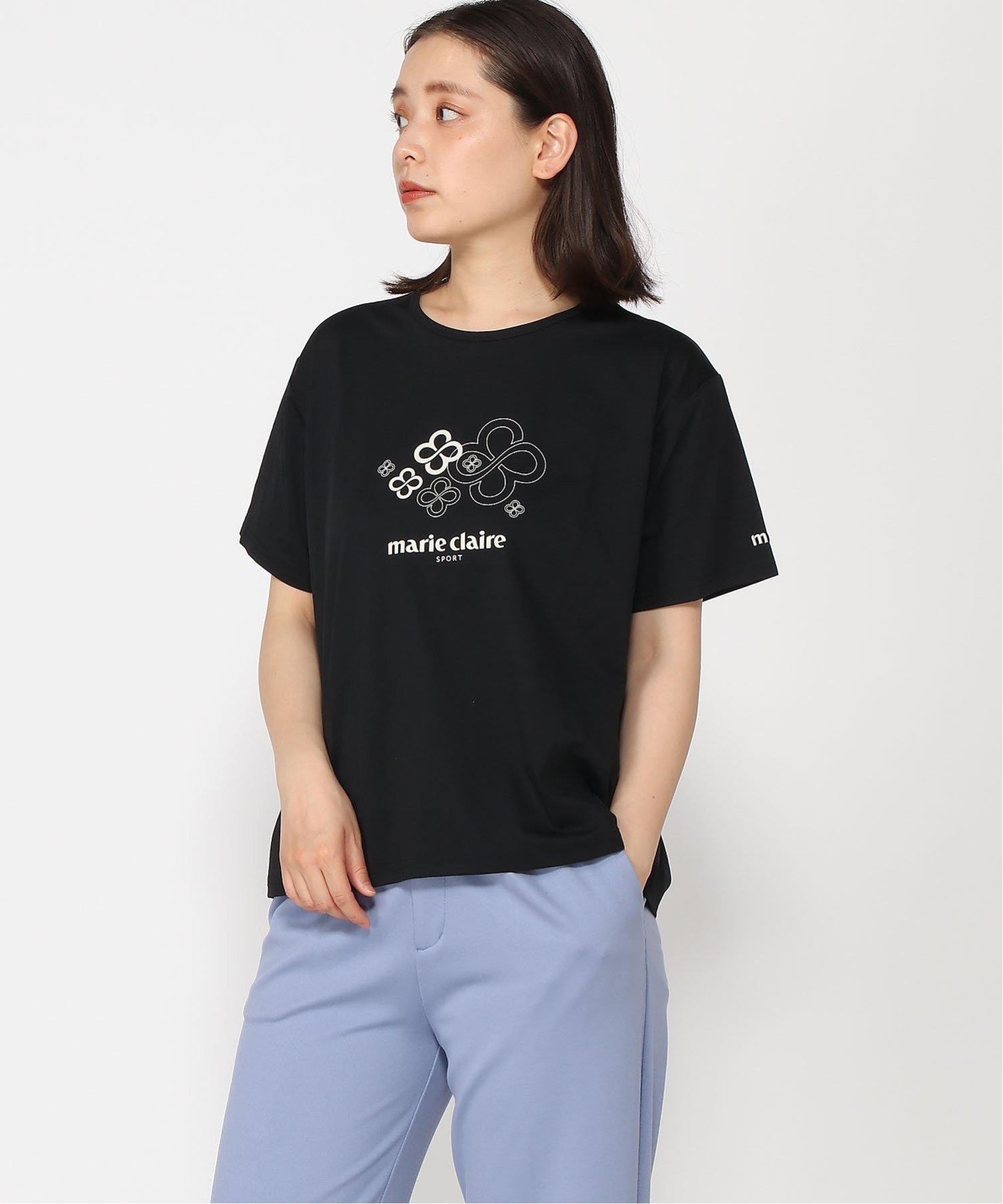 楽天Rakuten Fashion【SALE／31％OFF】marie claire sport marie claire sport/（W）グラフィックTシャツ ニッキー トップス カットソー・Tシャツ ブラック イエロー ホワイト