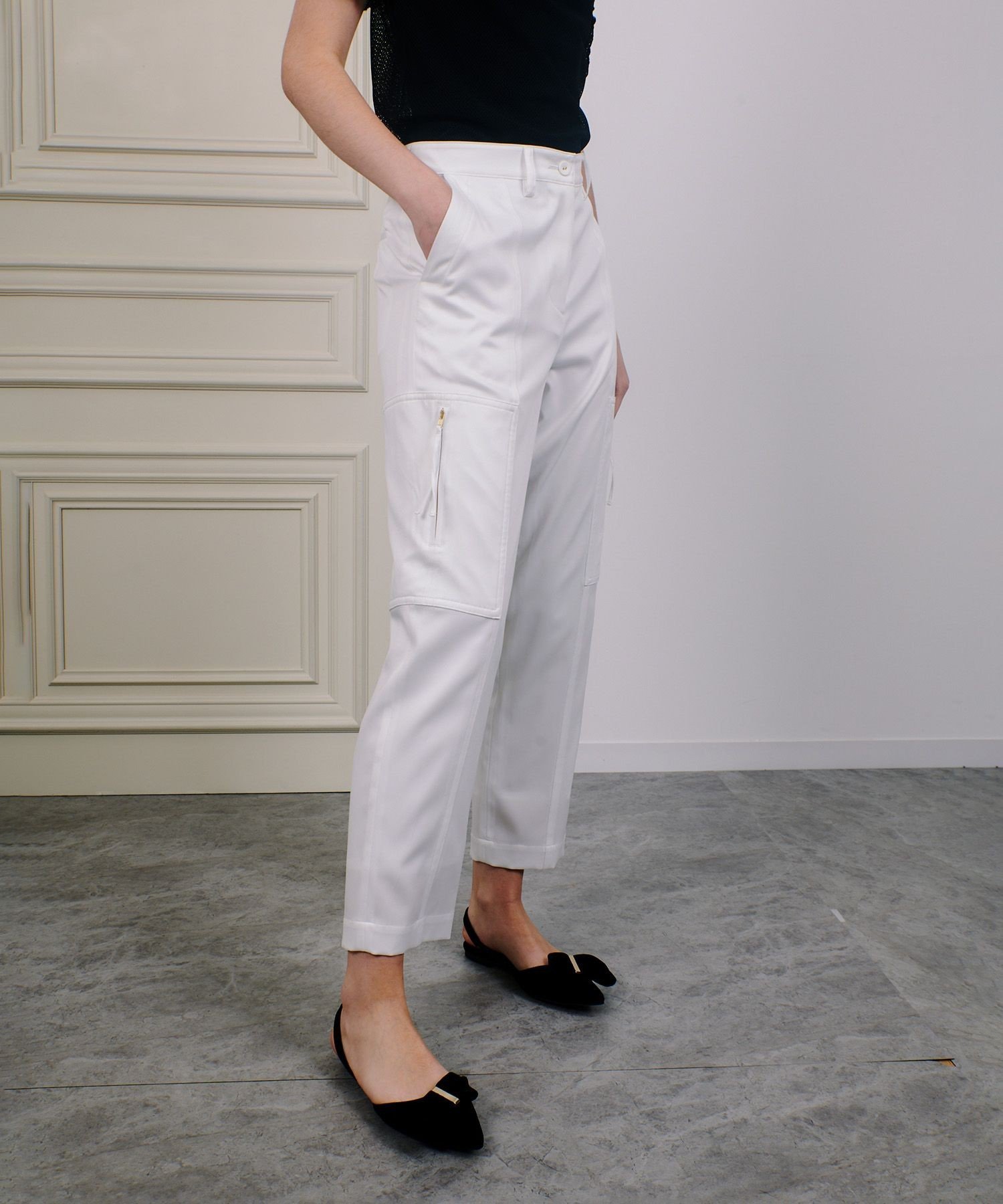 LOULOU WILLOUGHBY 【LOULOU WILLOUGHBY】ワーカーパンツ アルアバイル パンツ その他のパンツ ネイビー ホワイト