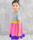 【SALE/60%OFF】子供服 Bee カラフルワンピース 切替え 無地 シンプル 子供服 キッズ 女の子 Bee カンコクコドモフク ビー ワンピース・ドレ...