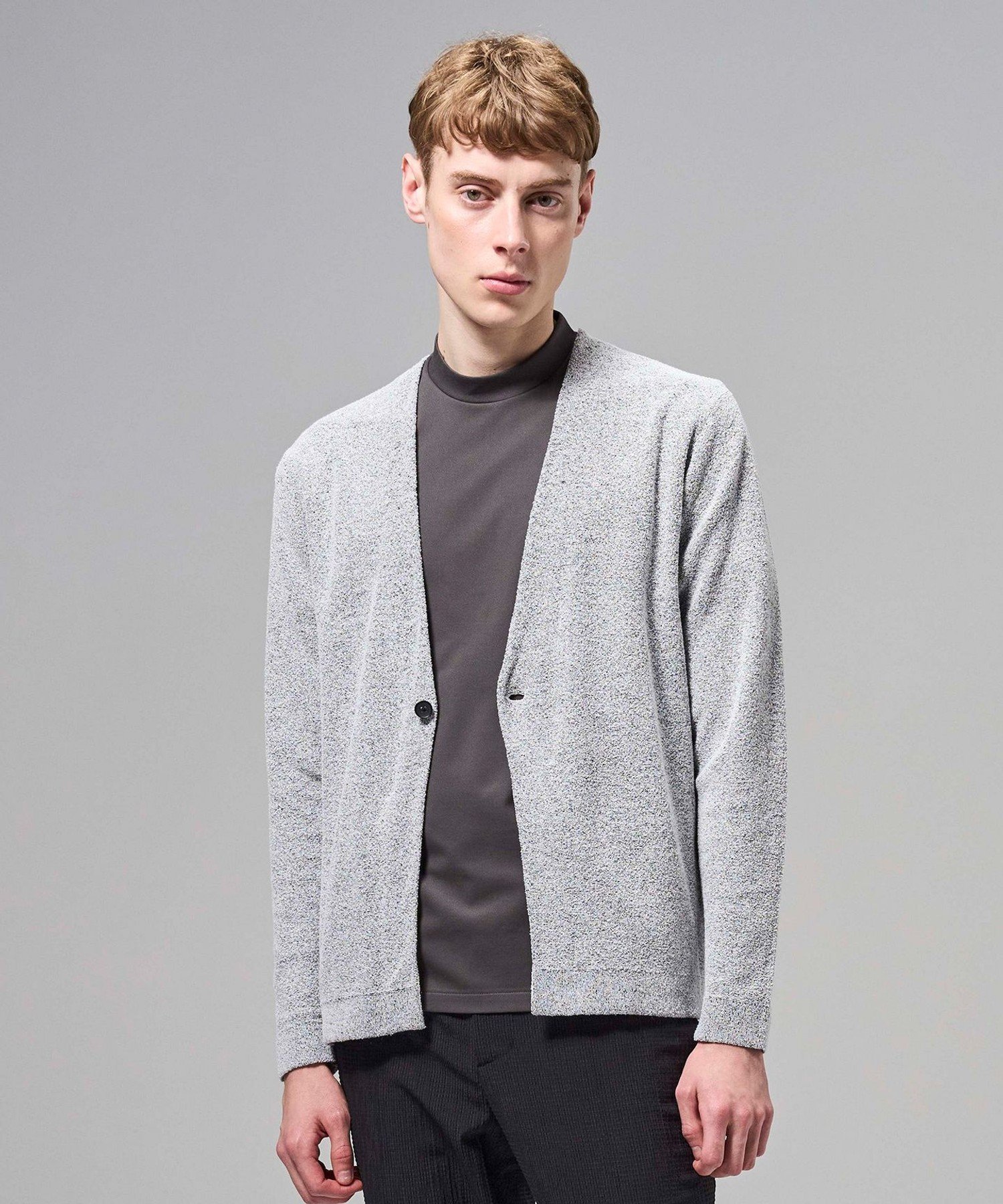 【SALE／20%OFF】JOSEPH HOMME 【新素材】ドライペーパーブークレー カーディガン ジョゼフ オム トップス ニット ブラック【送料無料】