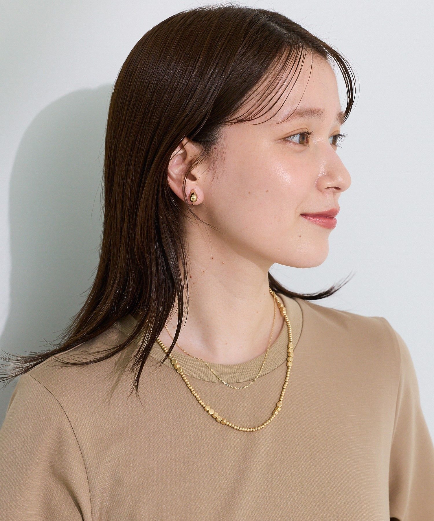 【SALE／5%OFF】Green Parks メタルビース2連ミディネックレス グリーンパークス アクセサリー・腕時計 ネックレス ゴールド シルバー