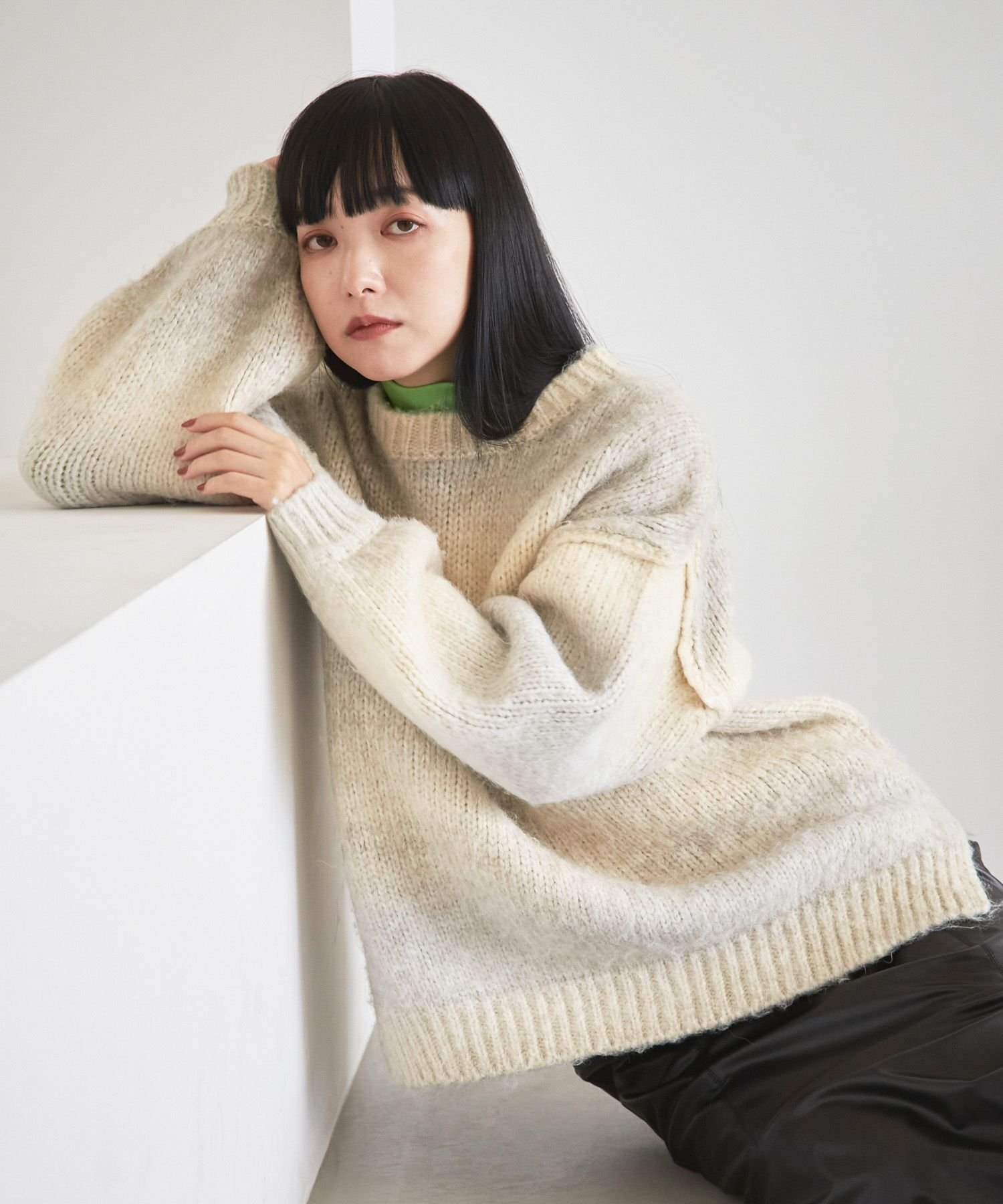 【SALE／40%OFF】LOWRYS FARM グラデーションニット ローリーズファーム トップス ニット ホワイト イエロー グリーン ピンクのサムネイル