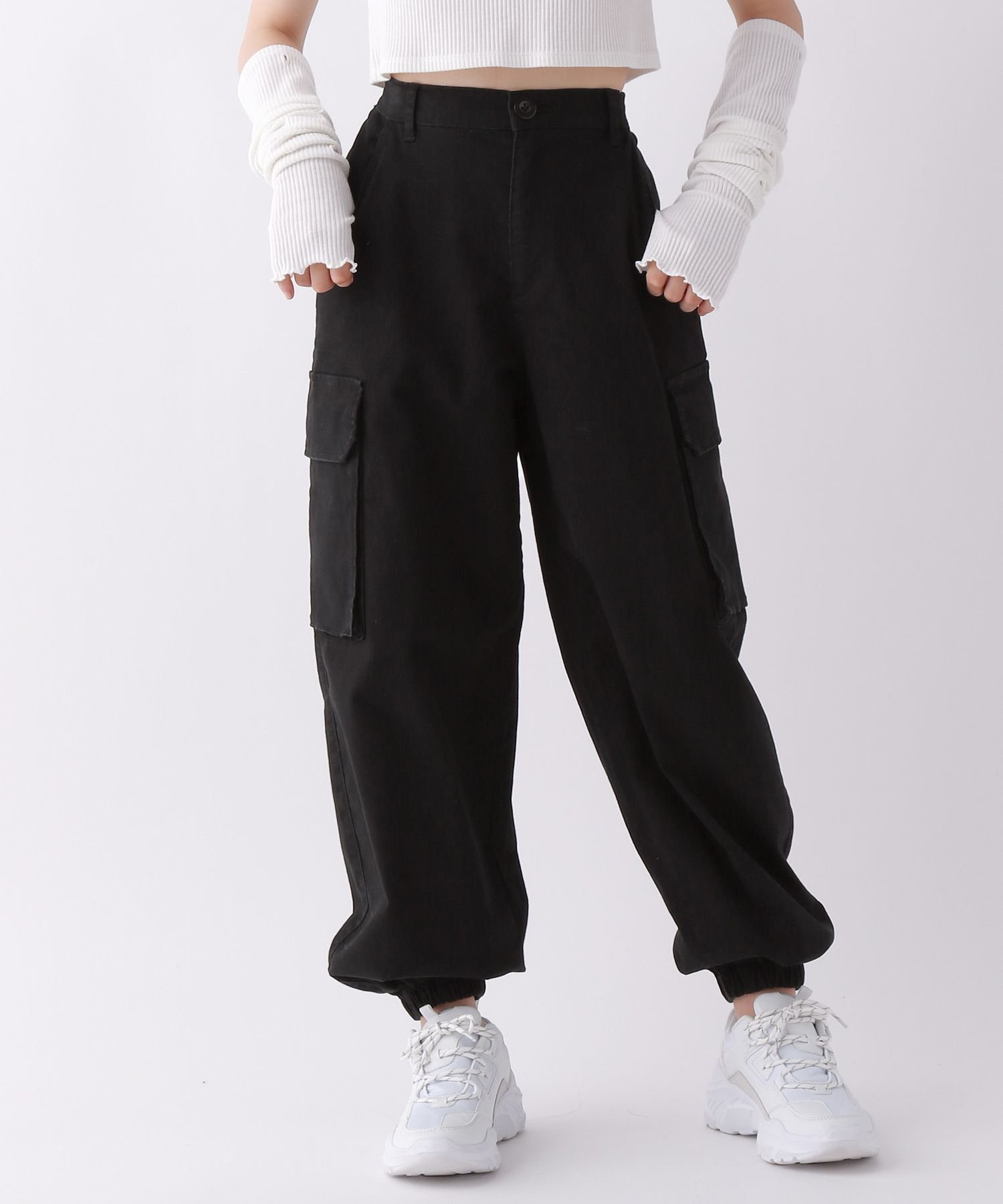 repipi armario (K)ワイドストレッチカーゴP レピピアルマリオ パンツ カーゴパンツ ブラック ブルー ホワイト グレー【送料無料】のサムネイル