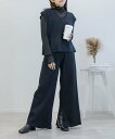 【SALE/50%OFF】aimoha - select - aimoha -select-/Vネックニットベスト+ワイドパンツセットアップ アイモハ スーツ・...