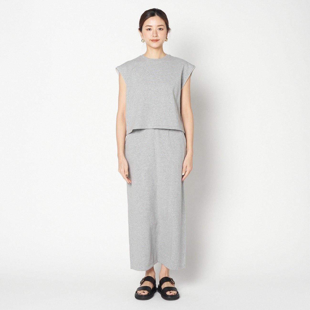 HELIOPOLE I LINE SWEAT SKIRT エリオポール スカート その他のスカート ブラック
