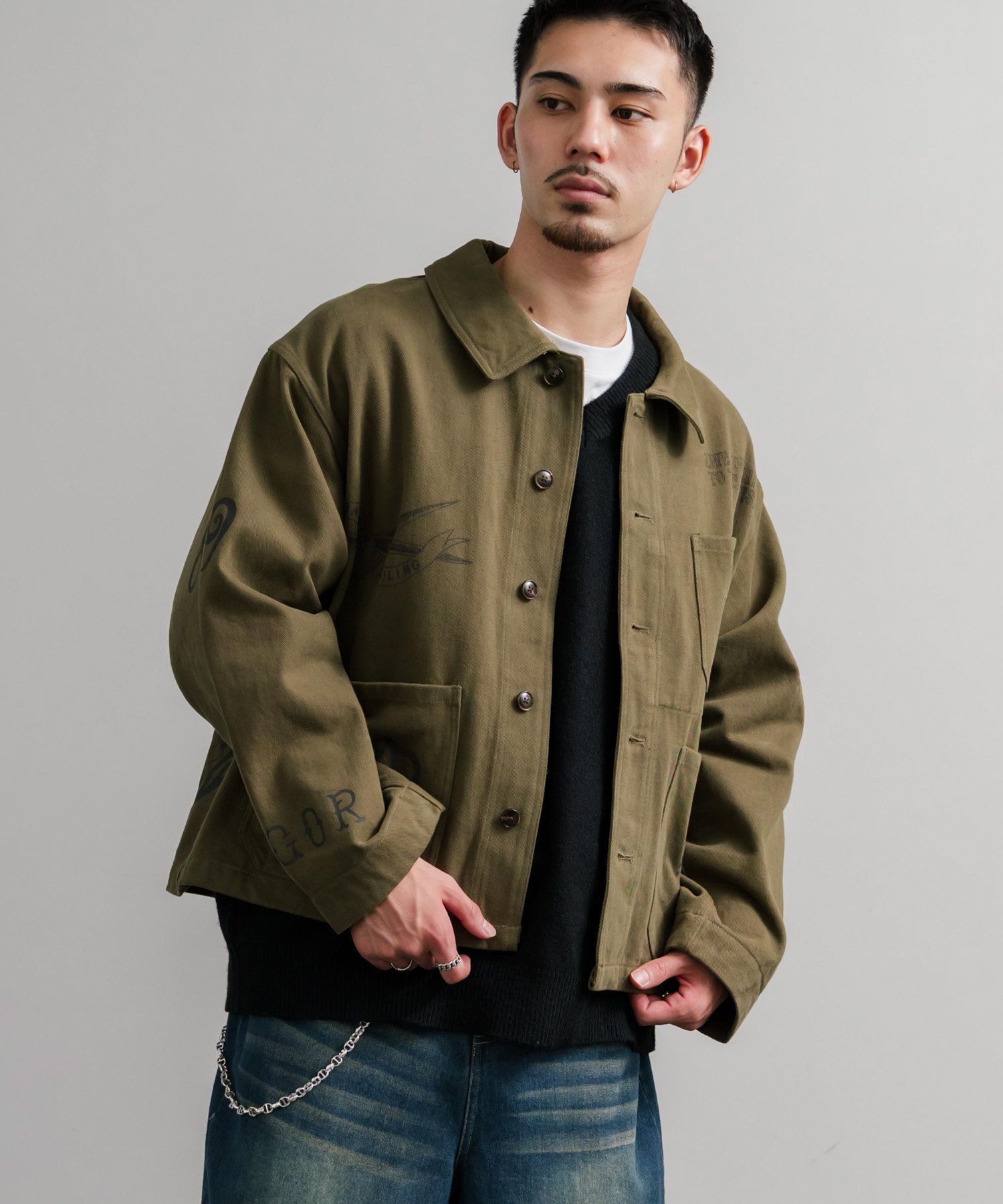 楽天市場】カバーオール（カラーカーキグリーン）（コート・ジャケット