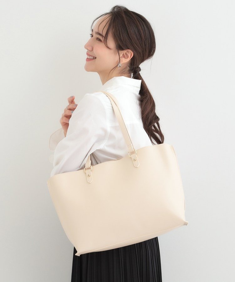 【SALE／30%OFF】SHOO・LA・RUE 【A4】サイド配色トートバッグ シューラルー バッグ トートバッグ ホワイト ブラック