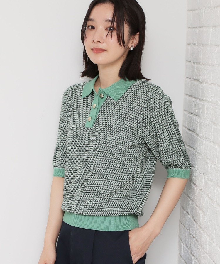 Other - THE SHOP TK 【さらさらタッチ】ジャカードポロニット ザ ショップ ティーケー トップス ニット グレー ブラック ブラウン【送料無料】
